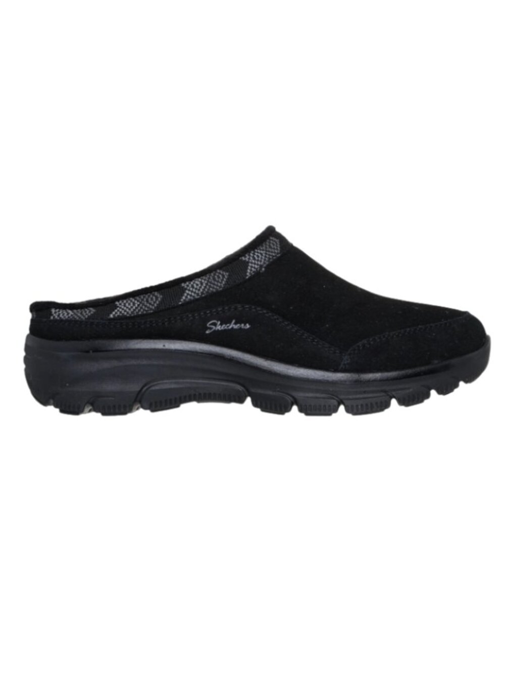 Skechers Women’s Easy Going – Seasonal Grace Suede Clog Shoes – Black